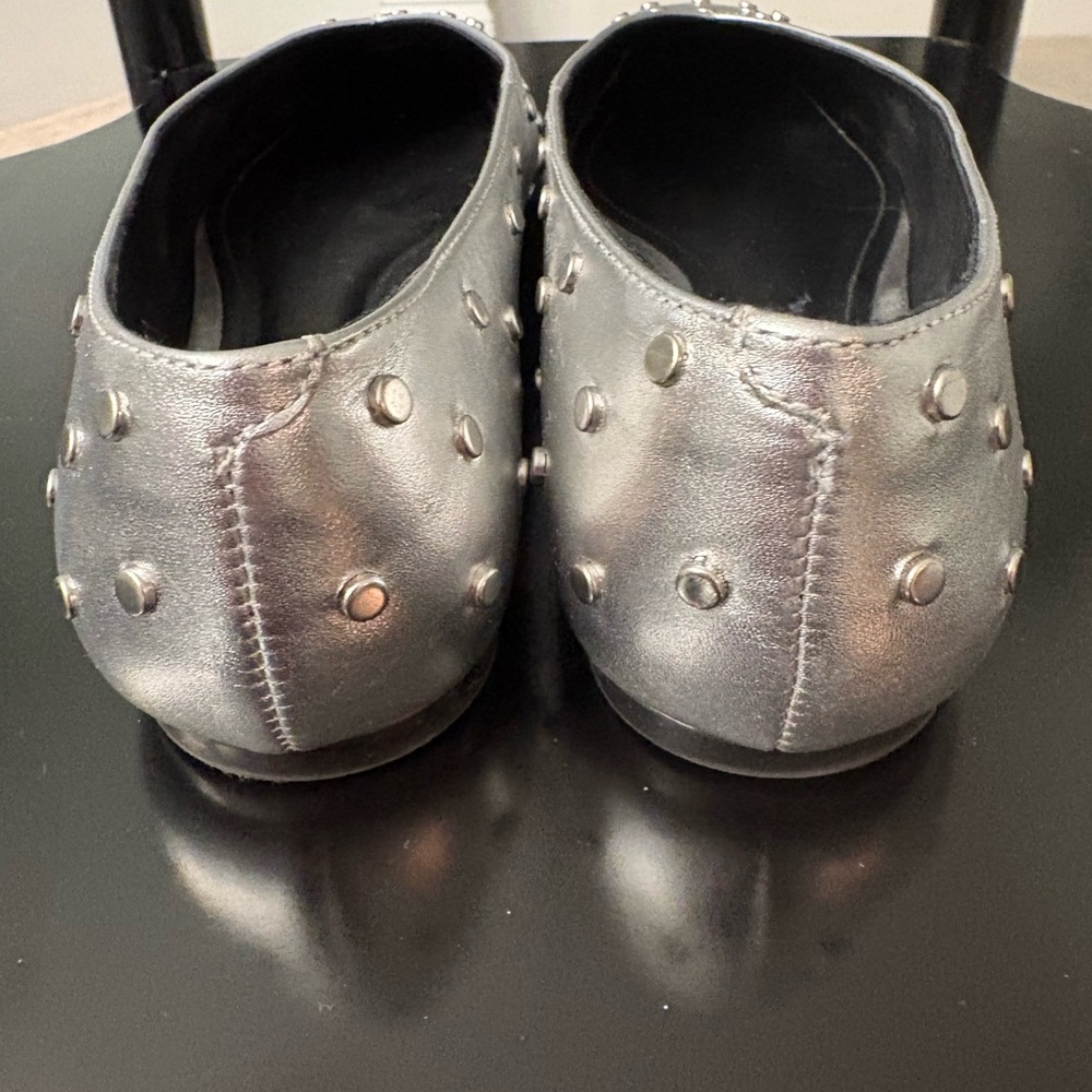 Arezzo Silver Studded Women's Flats - Picture 5 of 6